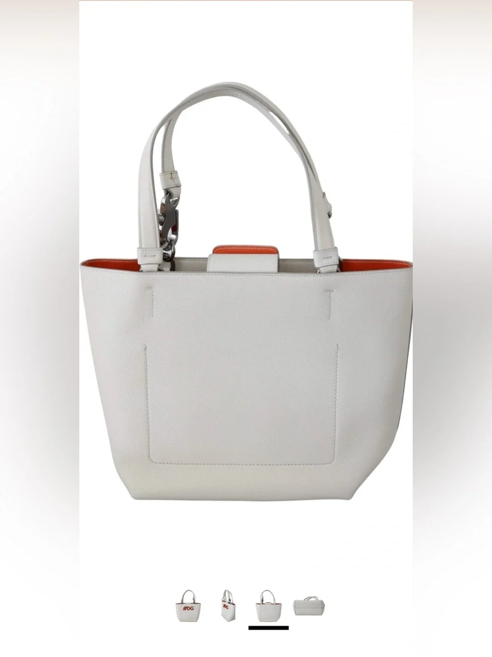 Dolce&Gabbana White #DG Hand Tote Borse leather Beatrice bag.